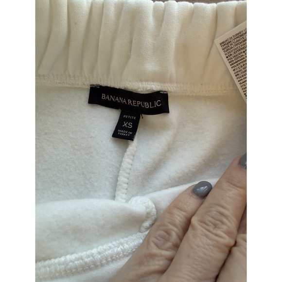 BANANA REPUBLIC Women's White Scuba Joggers Zip Pockets Running Sweat Pants XSP - Picture 13 of 16